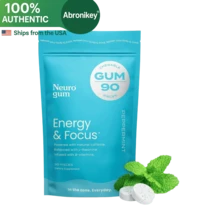 Abronikey NeuroGum Energy & Focus Gum – Sugar-Free Caffeine Chew With L-Theanine, B6 & B12 – Nootropic Peppermint Gum For Clean Energy – Vegan & Keto – 90 Pieces - Pack of 1 - 查看 1
