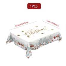 Conjunto de toalha de mesa e capa para cadeira com estampa digital decorativa de 1/4/5/6/35 peças, casa de neve de Natal, rena, Papai Noel, árvore de Natal - Toalha de mesa lavável e à prova de poeira para móveis internos, adequada para decoração de sala de jantar interna, reuniões familiares, presentes, festas de fim de ano