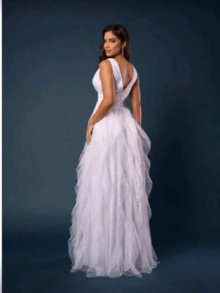 Long Dress Graduation Party Wedding Guest Godmother - White - View 2