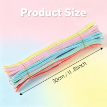 Pipe Cleaners Craft Macaroon, 100 Pieces Macaroon Color Pipe Cleaners Craft Chenille Stems, 7 Assorted Colors Macaroon Pipe Cleaners Crafts, Back To School Gifts, Bulk Pipe Cleaners Fuzzy Wire Chenille Stems For DIY Art And Craft Projects Flowers Creative Gift Party Decorations Back To School Decorations (12 Inch X 6 Mm) - Multicolor - View 2