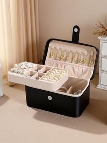 奢华皮革首饰盒、珠宝收纳盒、戒指盒。复古 PU 皮革女士首饰盒，可收纳耳环、项链、戒指、手链、手表等配饰，是完美的母亲节返校礼物 - 多色 - 查看 14