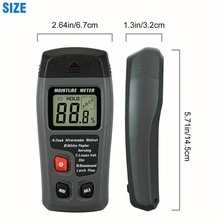 [Accurate Wood Moisture Meter] Wood Moisture Meter With Large LCD Display - Precise Digital Hygrometer For All Wood Species, Ergonomic Design, Battery-Powered