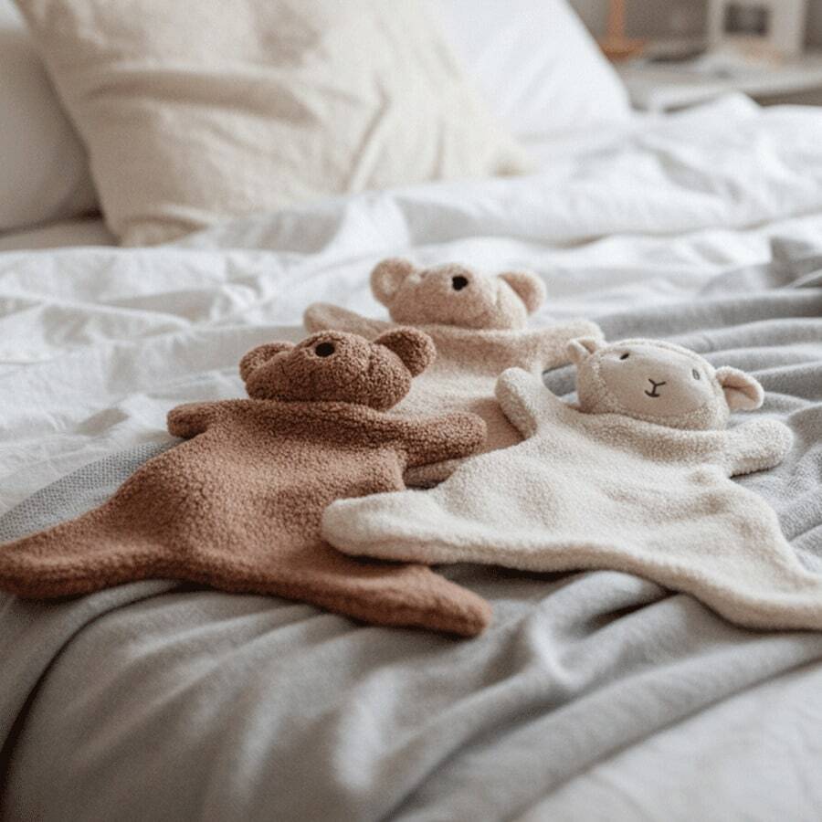 INS Nordic Home 1pc Cute, Soft Baby Safety Blanket, Cuddly Plush Animal Toy For Baby Girls And Boys, Adorable Bear And Lamb Blanket Toy, Infant And Toddler