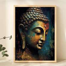 1 bucată de tablouri pe pânză cu meditație Buddha - Decor de perete modern neînrămat pentru sufragerie, dormitor, birou de acasă - Poster cu pictură religioasă cu cerneală
