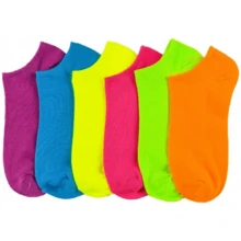 Generic 6 Pairs Women Ankle Sports Socks Neon Colorful No Show Low Cut US 9 11 Fashion - 白色 - 查看 1