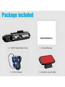 Dual Lens Dash Cam With Night Vision, Front And Rear Dual 1080P HD Cameras, Wide Angle Lens, 3.16" IPS Screen, 24-Hour Motion Detection Parking Monitor Mode, Supports 32GB Memory Card Loop Recording, 150mAh Battery Capacity