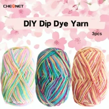 3 团柔软渐变色纱线，钩针和针织纱线，适合日常 DIY 钩针和针织毛衣、围巾、帽子、DIY 工艺品，50 克 * 3，适合初学者