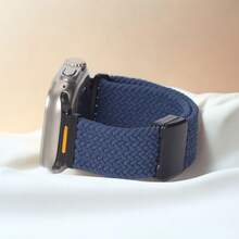 1Pc Braided Elastic Nylon Strap, Compatible With Apple Watch Series11 42mm 46mm For Men And Women,Compatible WithUltra 49mm 45mm 44mm 46mm 42mm 41mm 40mm 38mm Ultra 2/Ultra, Casual And Soft Nylon Elastic Woven Strap, Compatible With Single Loop Hook And Loop Adjustable 10/9/8/7/6/5/4/3/2/1/SE