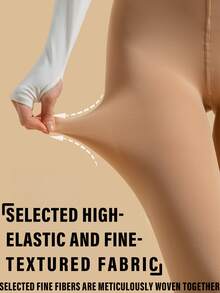 加强型女式80g性感打底裤，黑色尼龙高弹力打底裤，性感修身打底裤和紧身裤，女士薄款秋季打底裤，万圣节，秋季服装女装 - 黑色 - 查看 12