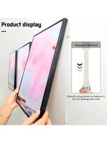 12 Pairs [24 Pcs] Nylon Picture Hanging Strips, No Drill Hooks, Frame Wall Art Ledge, Invisible Hook-And-Loop Glue, Double-Sided Wall Mounting