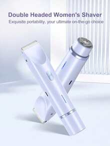 二合一电动女士剃毛器，配备锋利陶瓷刀片，可快速去除身体多个部位的毛发，防水设计，干湿两用，强劲马达带来顺滑脱毛体验，是比基尼线和旅行的必备工具。