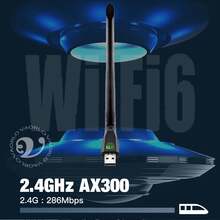 KZ WIFI 6 USB Adapter AX300 Network Card USB Dongle 2.4GHz 286Mbps Wireless Receiver With Antenna, Compatible With Win7/10/11, Plug And Play - Black - View 4