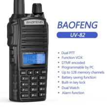 Walkie Talkie Baofeng Uv82 Uhf/vhf 128 Canale 8km Bandas De Frecuencia 25 | 12.5khz Color Negro - Negro - Ver 12