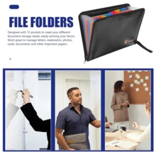 Flame Resistant Organ Folder Keep Documents Secure Store And Organize Important Files Protect Documents Bag Durable And Reliable Flame Resistant Document Storage A Must-Have For Home And Office Fire Suitable For Storing A4 Documents Passports Cash And Valuables Tote Bag Expand Folder - Black - View 4