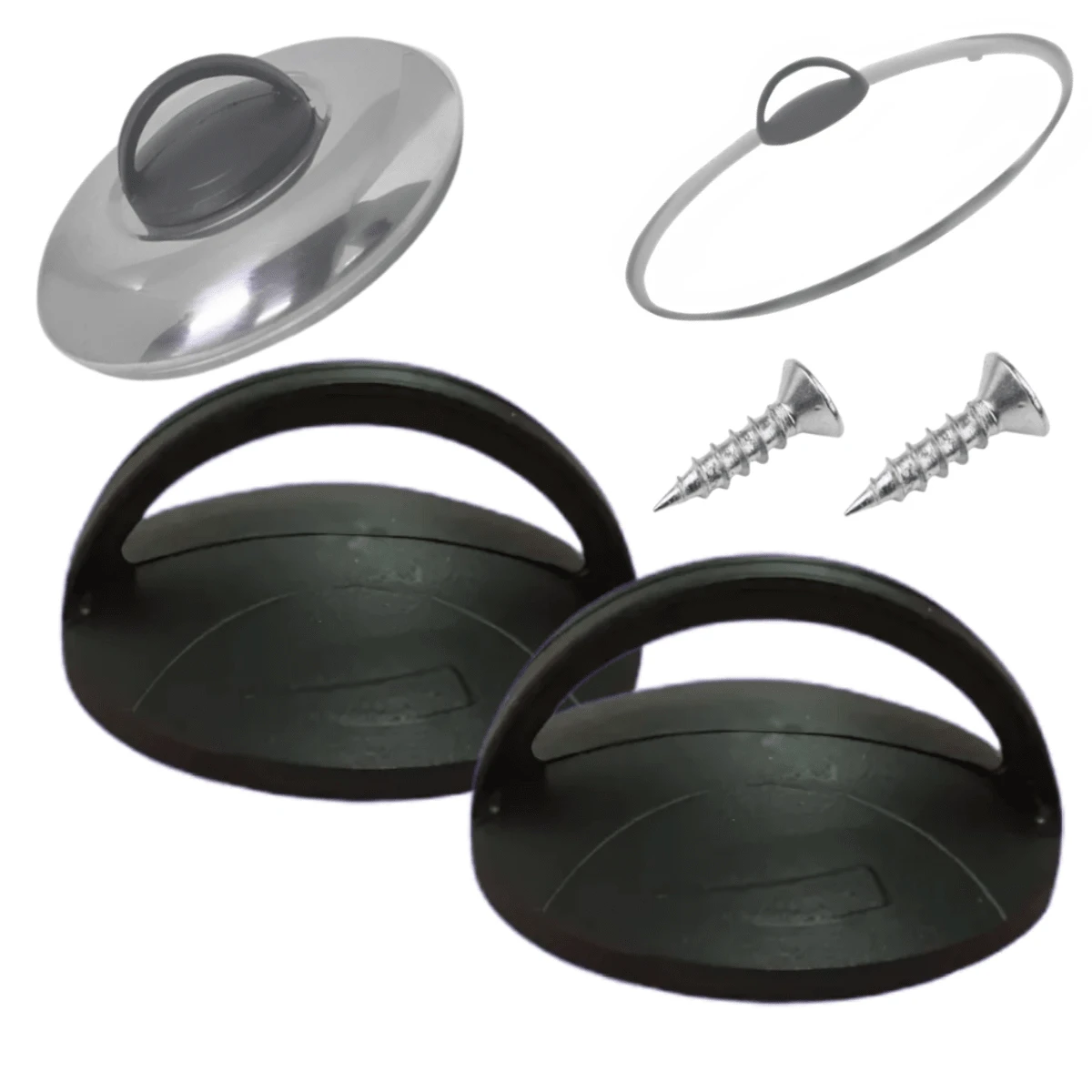 Kit 2 Universal Handles For Pot, Casserole, Kettle Lids - Black - View 1