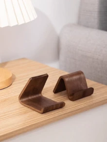 1 件懒人手机支架，木制复古办公桌装饰，餐桌、书桌和办公桌装饰，手机收纳架，兼容所有智能手机 - 彩色 - 查看 3