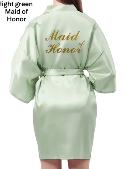 Bata de baño para fiesta de boda con letras doradas, pijama kimono, bata de dama de honor, adecuada para novia, damas de honor, vacaciones, fiesta, suministros para fiesta de boda, fiesta de cumpleaños