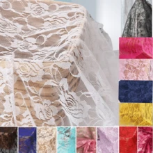 Lace Fabric In Multiple Sizes & Colors: 59inch*39.37inch /150cm*100cm /150cm*200cm /150cm*300cm /150cm*500cm Floral Rose Knitted Lace Fabric, Non-Stretch, Black, White, Beige, Sky Blue, Burgundy, Pink, Purple, For DIY Clothing, Wedding Dress, Sewing, Home Curtain, Door Curtain, Wedding Decor, Party Decor, Sports Festival Headpiece, Ribbon Decorations