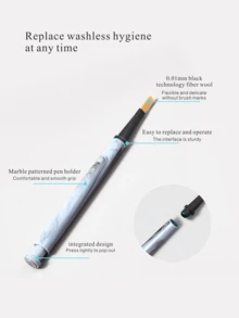 1 Caja de Pinceles de Arte de Uñas Multifuncionales con 12 Cabezales Reemplazables de Punta Fina, Adecuado para Uñas de Gel con Diseño de Apertura Activado por Presión, Rayado Preciso, Tallado y Herramientas de Arte de Uñas DIY, Pincel de Maquillaje de Alta Calidad