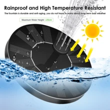 PORIYA Solar Powered Pond Pump Fountain, 6.3inch Floating With 6 Nozzles & LED Light, Direct-Drive For Bird Bath, Small Pond & Garden Deco