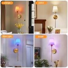 "2-Pack Rechargeable RGB Wall Lights With Remote – 15-Color Dimmable Sconces For Bedroom, Living Room, Hallway, Bathroom, Kitchen, And Closet" - Gold - View 3