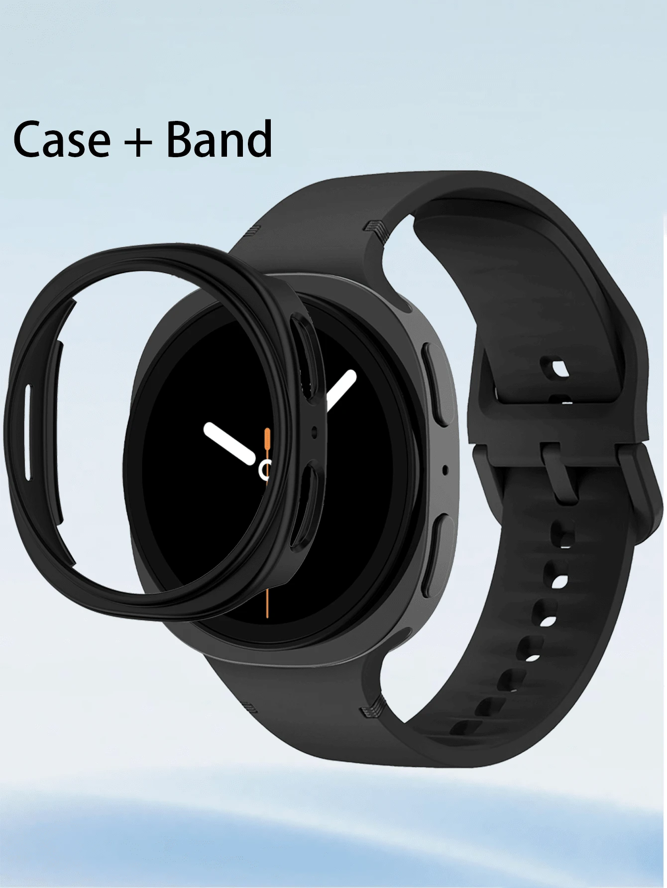 Durable Silicone Watch Band + PC Watch Case, Compatible With Samsung Galaxy Watch 8/8 Classic 40mm/44mm, Unisex, Sweat-Resistant, Lightweight Bracelet Strap, Compatible With Samsung Galaxy Watch 8 Classic/8 Smartwatch Accessories, Affordable, Suitable For Back To School Season