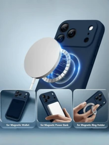 Funda de teléfono de unicolor versátil (azul marino/negro/rojo) | Material de textura de silicona líquida + forro interior suave | Recortes precisos y diseño minimalista de moda para protección contra impactos | Adecuado para compatible con Apple 17/17 Pro/17 Pro Max/17 Plus, compatible con Apple 16/15/14/13/12/11, S20-S25/Ultra, compatible con Redmi y otros modelos, esencial para entusiastas de la moda y usuarios de negocios, versión internacional, no la versión nacional - Azul - Ver 4