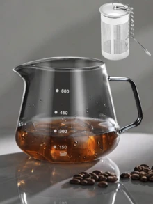 1 pezzo Set da caffè in vetro: Progettato con una bocca larga per un uso facile, perfetto per preparare il caffè e infondere il tè, adatto facilmente per bustine di tè e infusori. Realizzato in vetro di alta qualità, offre una chiara visibilità durante la preparazione, è durevole e ideale per l'uso quotidiano. Perfetto per casa, ufficio o piccoli raduni, eccelle nella preparazione di un caffè ricco, tè in foglie aromatico o infusioni pratiche con bustine di tè.