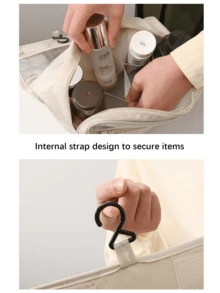 Bolsa de almacenamiento plegable de gran capacidad, multiusos y portátil para viajes. Bolsa de aseo, artículos de tocador y accesorios de ducha. Bolsa colgante impermeable para maquillaje y organizador de cosméticos. Artículos esenciales para viajes, playa, cruceros, regalos de dama de honor y útiles escolares. - Multicolor - Ver 7