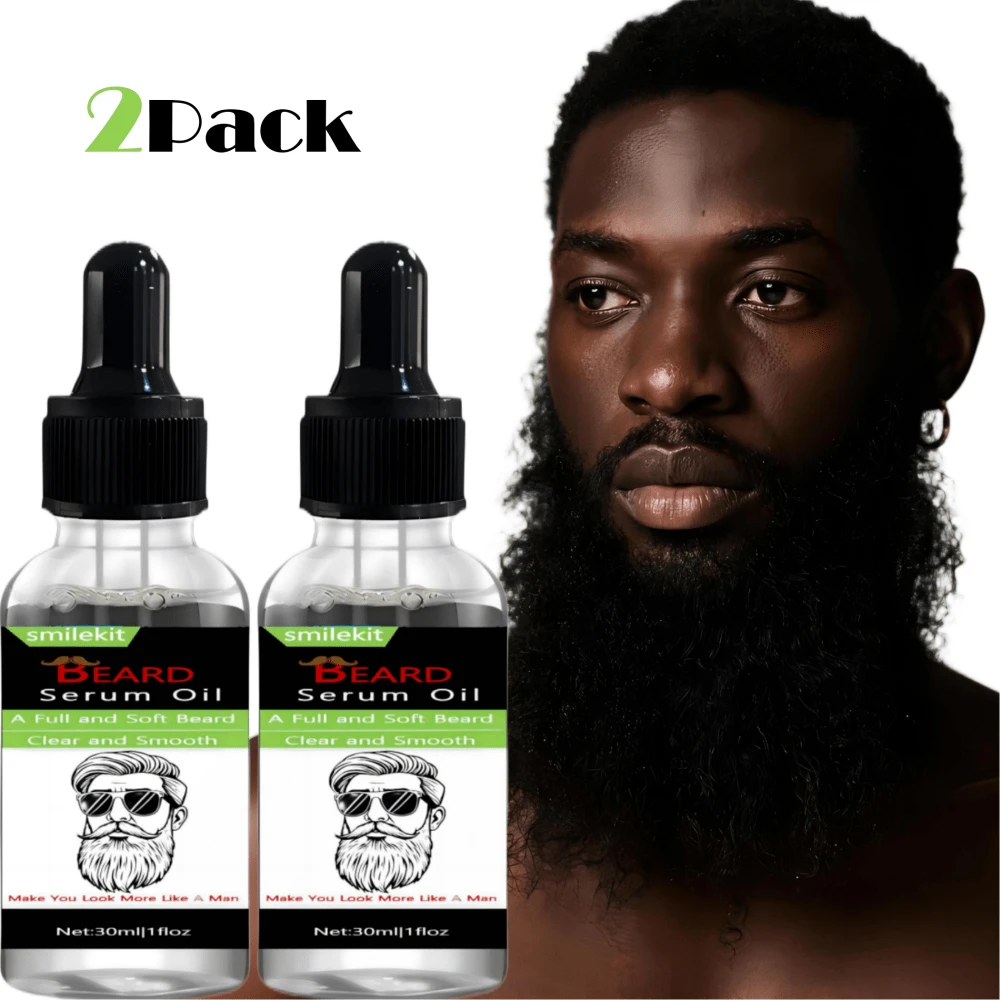 2 件男士胡须油，深层清洁，保湿，软化，胡须修饰油，30ml+30ml - 黑色-2只裝 - 查看 1