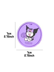 Kuromi Official Sanrio Coaster, jogo americano de mesa resistente ao calor, decoração para sala de estar, alta qualidade, fácil de limpar, presente para amantes da Sanrio, uso diário, ocasião especial, pronto para presente, estilo flat lay, porta-copos, essencial fofo, colecionável, edição limitada, decoração para casa, laço rosa, estampa durável, companheiro de mesa