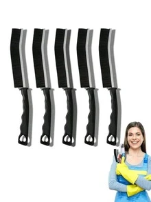 1 件/5 件角缝清洁刷，硬毛，多功能缝隙清洁工具，适用于浴室、商店等、厨房、浴室、家居、家居用品供应商 - 黑色 - 查看 12