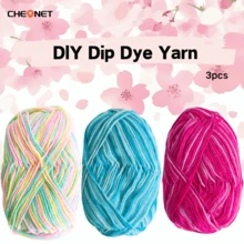 3 团柔软渐变色纱线，钩针和针织纱线，适合日常 DIY 钩针和针织毛衣、围巾、帽子、DIY 工艺品，50 克 * 3，适合初学者