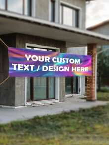 1Pc Custom Vinyl Banner - Personalize With Your Text/Design, Any Color Image, Text, Logo, Perfect For Indoor & Outdoor Use, Events, Parties, Weddings, Business Promotions, Trade Shows, Home Decor, High-Quality - Multicolor 4 - View 3