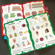 Cuaderno de práctica de escritura a mano del alfabeto y números en inglés, adecuado para el entrenamiento de caligrafía de estudiantes, recompensas para estudiantes - Multicolor - Ver 7