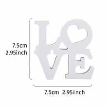 1 Stück 2,95 x 2,95 Zoll weißes Doppelschicht LOVE Buchstabenbrett Deko, Innenraum Tisch Warm Deko Buchstaben Schild, Valentinstag Hochzeitstag Liebes Ornament Geschenke Geburtstag Abschluss