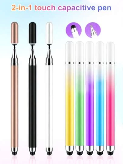 2-In-1 High Precision Silicone Disc Tip Stylus Pen For Smartphones, Tablets, Drawing, Writing - Compatible With Apple IPad, Tablets, Capacitive Screens
