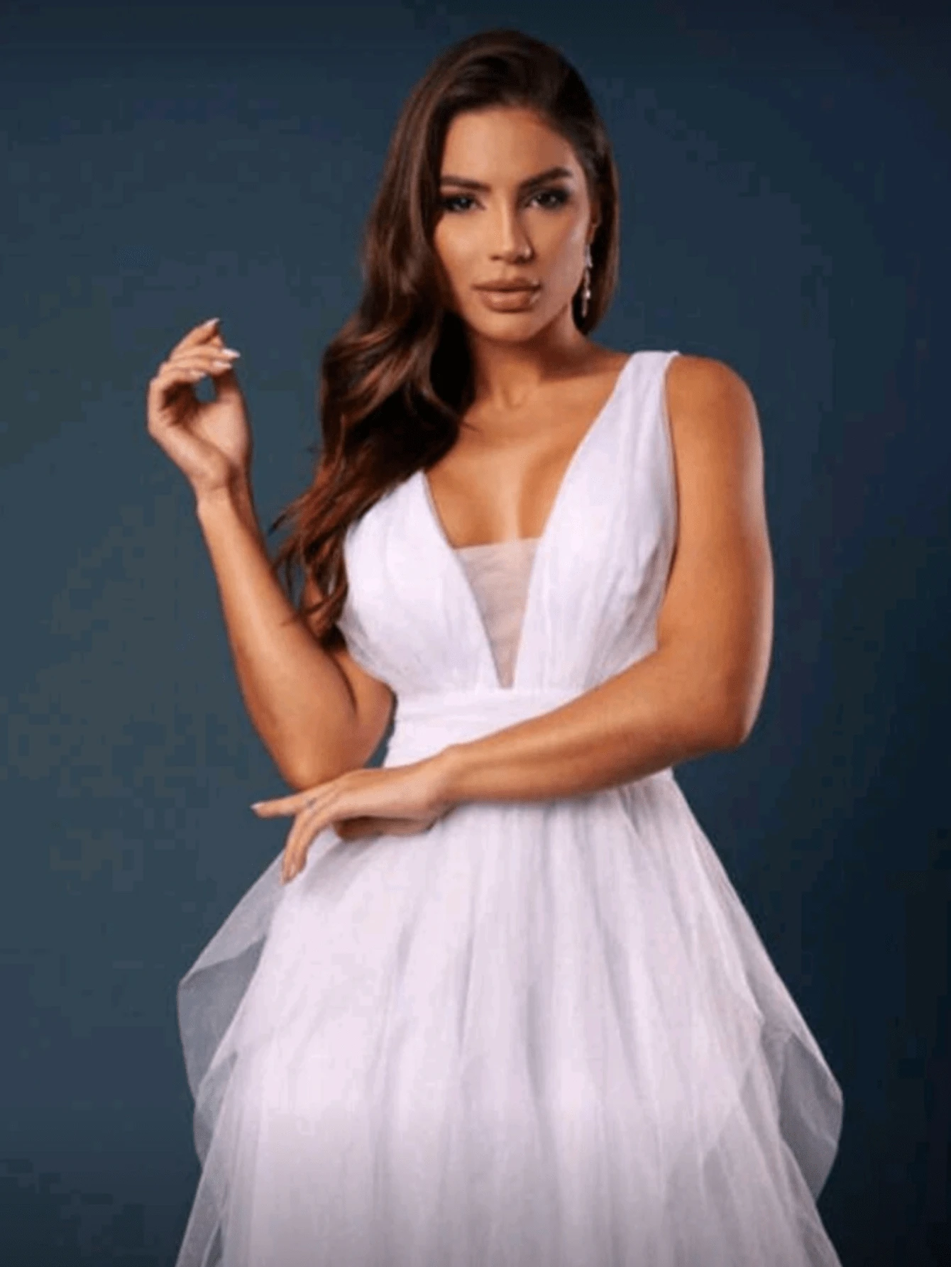 Long Dress Graduation Party Wedding Guest Godmother - White - View 1