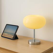 Modern Apple Glass Table Lamp Led Tricolor Light Usb Metal Base Bedside Nightstand Lamp Living Room Bedroom Home Decoration