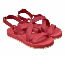 Sandália Feminina Casual Leve Antiderrapante DUNAS - Vermelho Bordô - Visão 4