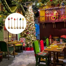 6/12 piezas Cucharitas de café navideñas, Juego de cucharitas de té y café con figuras de dibujos animados, Cucharitas de mezcla de acero inoxidable para Navidad, Cucharitas navideñas creativas, Adecuadas para uso diario, Fiestas de Navidad, Reuniones familiares, Postres, Bebidas, Espresso, Batidos, Mermeladas, Regalos de Navidad, Chocolate, Leche - Multicolor - Ver 10