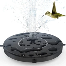 PORIYA Solar Powered Pond Pump Fountain, 6.3inch Floating With 6 Nozzles & LED Light, Direct-Drive For Bird Bath, Small Pond & Garden Deco