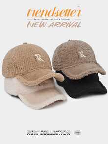 1 Mũ bóng chày mùa đông mềm mại dành cho nữ có logo "R" thêu tinh tế, phong cách đường phố thường ngày, chất liệu siêu mềm mại và ấm áp mang lại sự thoải mái tối đa, dây đeo có thể điều chỉnh để vừa vặn, lý tưởng cho trang phục hàng ngày, phiêu lưu ngoài trời, mùa lạnh, phụ kiện thời trang không thể thiếu cho những quý cô sành điệu - R - Xem 4