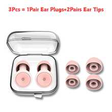 Tapones para los oídos, set de 3 piezas para dormir y reducir el ruido (1 par de tapones + 2 pares de puntas para los oídos), artículos esenciales para volver a la escuela y viajes, tapones para los oídos suaves para conciertos, tapones reutilizables para reducir el ruido, protección auditiva de silicona para el trabajo y los viajes, regalos de Navidad para hombres y mujeres