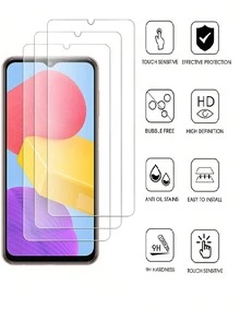 3 piezas de película protectora de pantalla de vidrio templado compatible con Samsung Galaxy A15/A15 5G, A25 5G, A05s/A05, A14, A24, A34 5G, A54 5G, A14, A04e, A04/A04s, A13 5G, A23 5G, A03, A13, A14 5G, A16, A26, A36, A56, S23 S24 FE