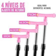 JustFun Children's Scooter 3 Led Wheels Foldable Kids Pink Scooter Kids - 淺粉色 - 查看 6