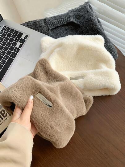 1顶可爱猫耳针织帽，时尚百搭