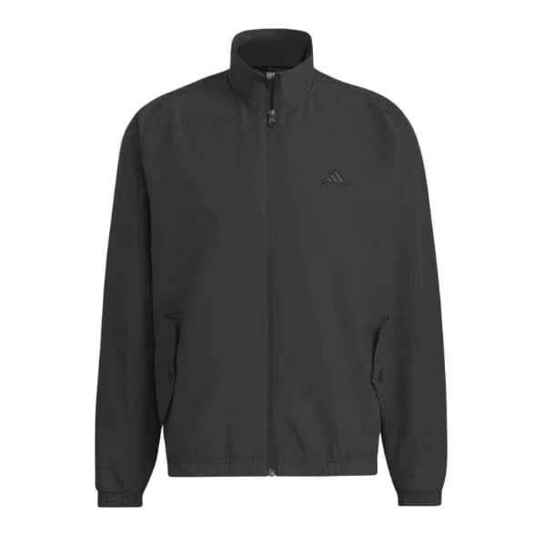 Adidas St Woven Jacket Woven Sports Casual Loose Letter Print Stand Collar Zipper Long Sleeve Jacket Unisex _JI6657 - Black - View 1