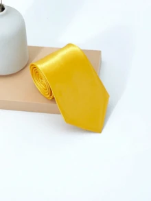 1 corbata de hombre, corbata de unicolor con cara fresca, de moda, simple y versátil, adecuada para bodas, celebraciones y trajes diarios, apta para todas las estaciones