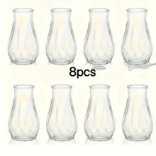 1/2/6/8 件高品质钻石型塑料花瓶，透明花卉手工制作，适用于各种花束 DIY 和装饰展示，非常适合节日和家居装饰，非常适合桌面、婚礼、派对装饰